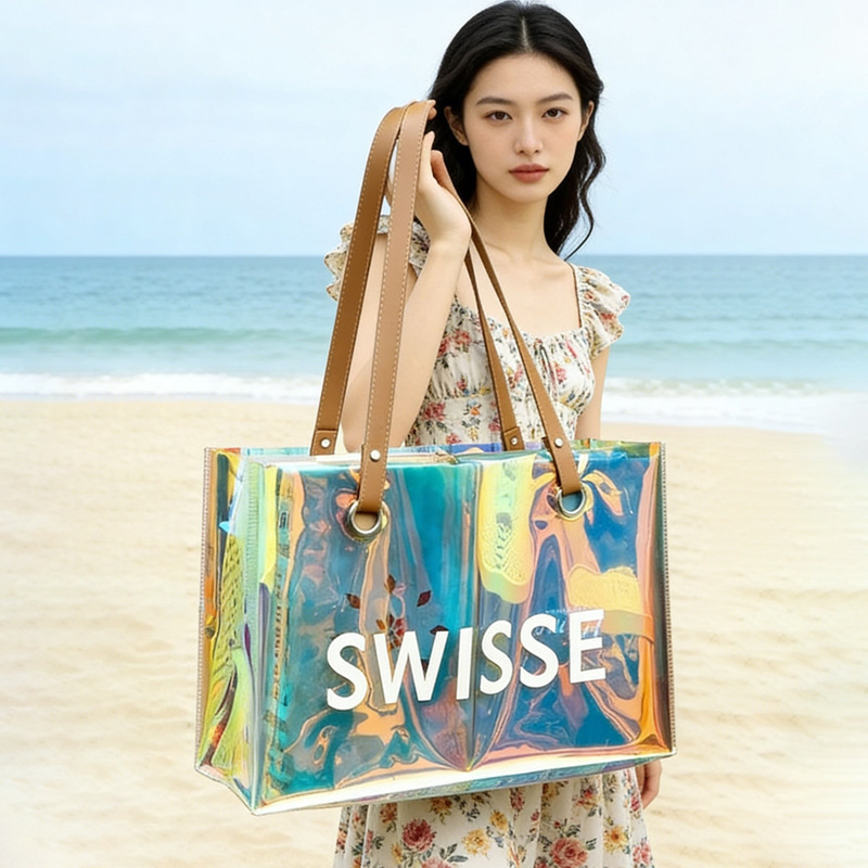 pvc Laser Bag Custom Waterproof Shopping Gift Bag Colorful Jelly Bag High-end Plastic Handbag Customization pvc Laser Bag Custom Waterproof Shopping Gift Bag Colorful Jelly Bag High-end Plastic Handbag Customization