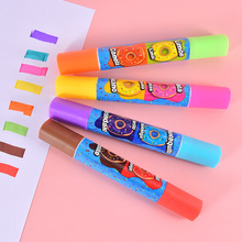 新款香味彩色荧光笔彩笔双头两色标记马克笔三角手账笔淡色系粗划