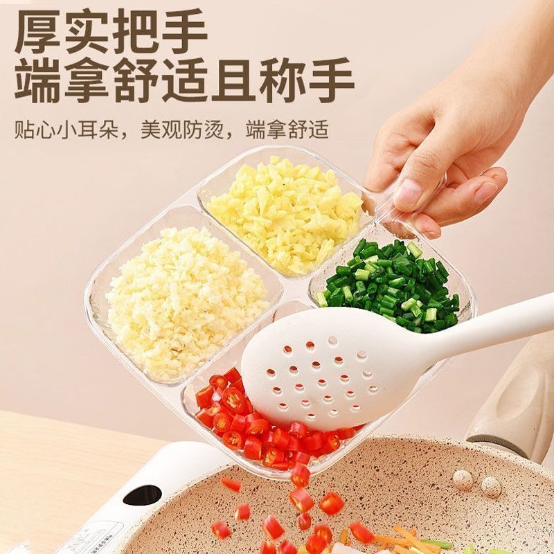 Household Prep Plate with Compartments, Kitchen Plate for Onions, Ginger, Garlic, and Seasonings, Multifunctional Side Dish Tray, Sauce Dish