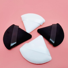Velvet black fan-shaped powder makeup sponge cross-border boxed air cushion dry powder setting triangle loose powder puff
