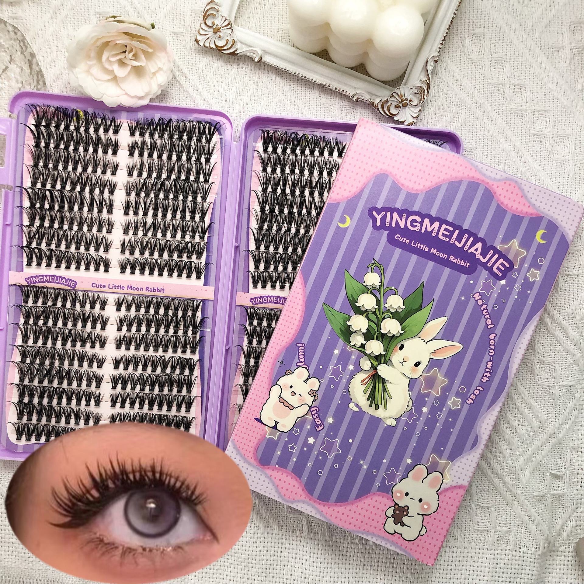 Las pestañas falsas transfronterizas, el libro de pestañas de gran capacidad, es fácil de comenzar, las pestañas falsas de Amazon, las pestañas falsas segmentadas.