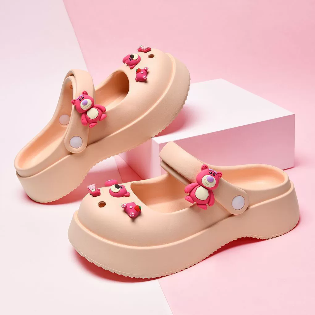 Клоги (Croc) L024 — подошва из ЭВА, мультяшные украшения, размеры 35–40
