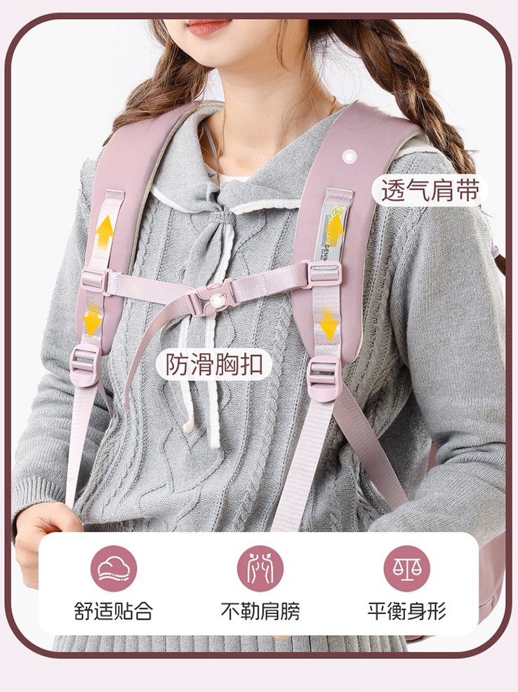 Nueva mochila de hombro transfronteriza para niñas de escuela primaria y secundaria, mochila de estilo universitario de gran capacidad, simple y ligera, de alto valor.