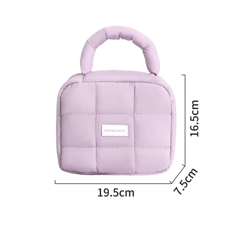 Handheld cosmetic bag, capacious organizer bag, storage bag for traveling