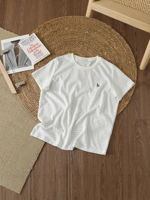 Hazzys/ハギス 25 夏の女性の新しいストライプ夏カジュアル半袖 T シャツドロップシッピング|undefined