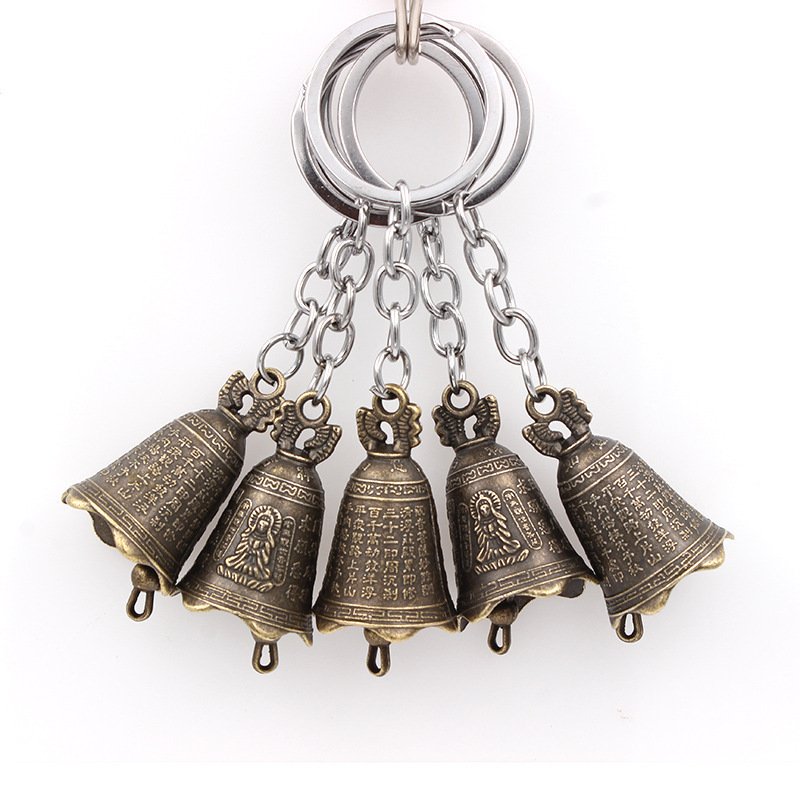 New metal vintage copper bell pendant keychain Jewelry pendant accessories one yuan department store two yuan store supply