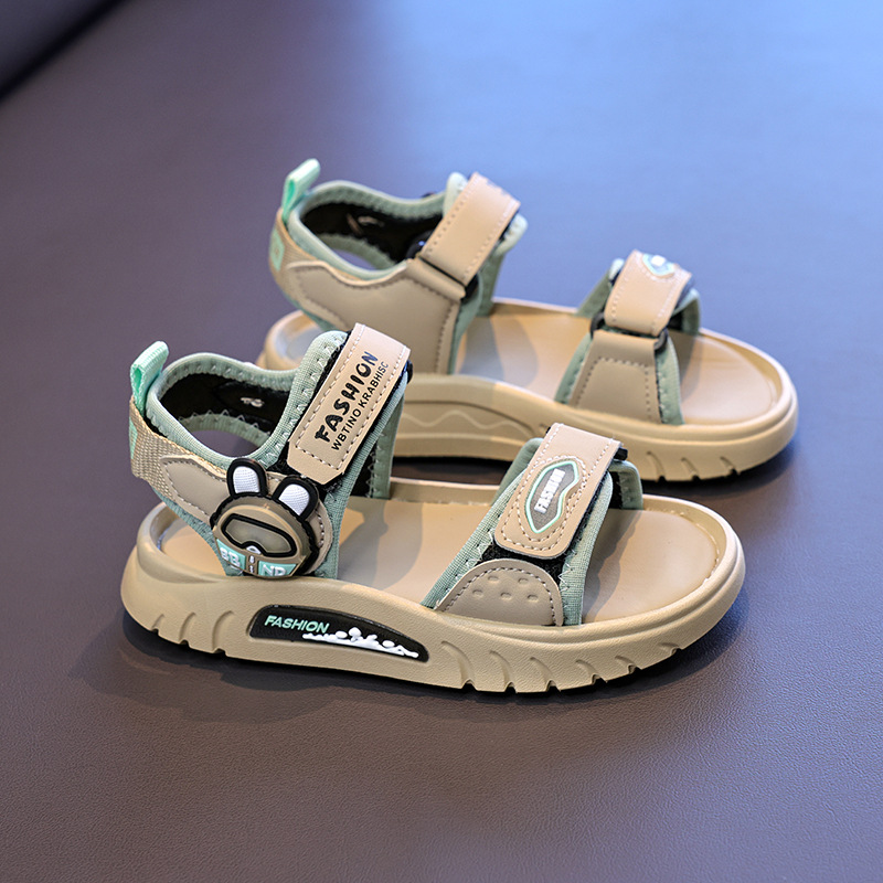 Zapatos de playa de moda para niños 2026 verano nuevos sandalias deportivas casuales para niños de tamaño medio y grande de dibujos animados zapatos de dedo soleado suave image 3
