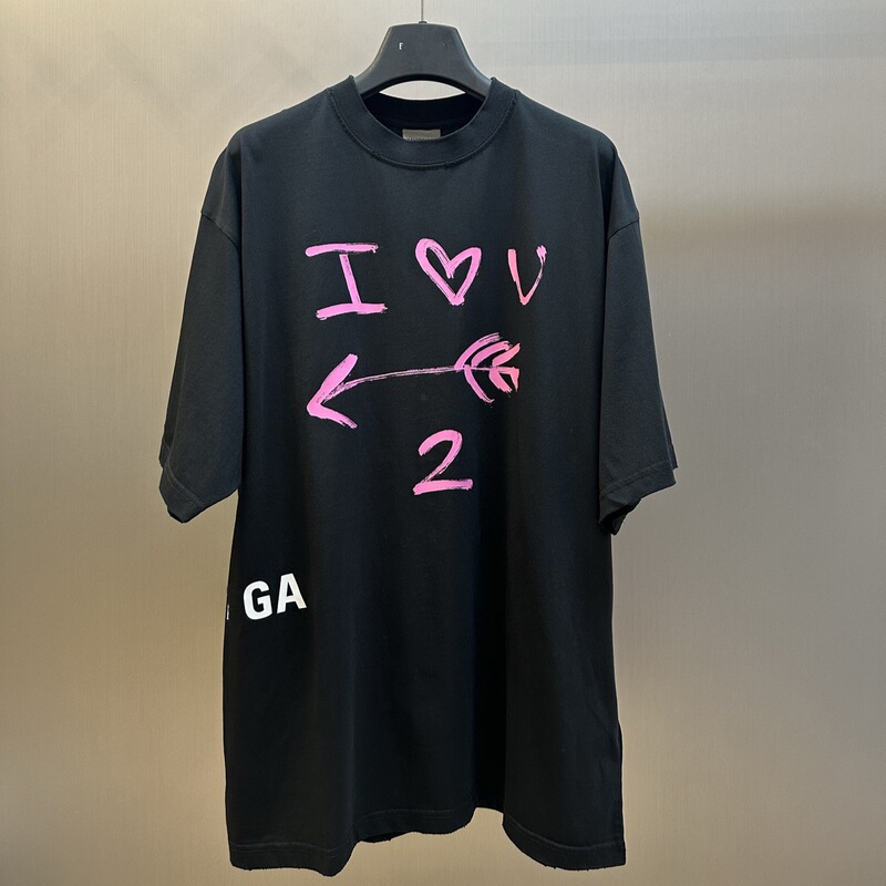 Original Paris B Brand 26Ss Spring/Summer New Qixi Limited Edition Arrow Print Unisex Short-Sleeve T-Shirt