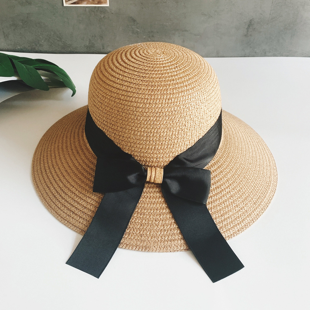 Women'S Gender Handmade Straw Hat Women Outdoor Seaside Beach Sun Protection Sun Hat
