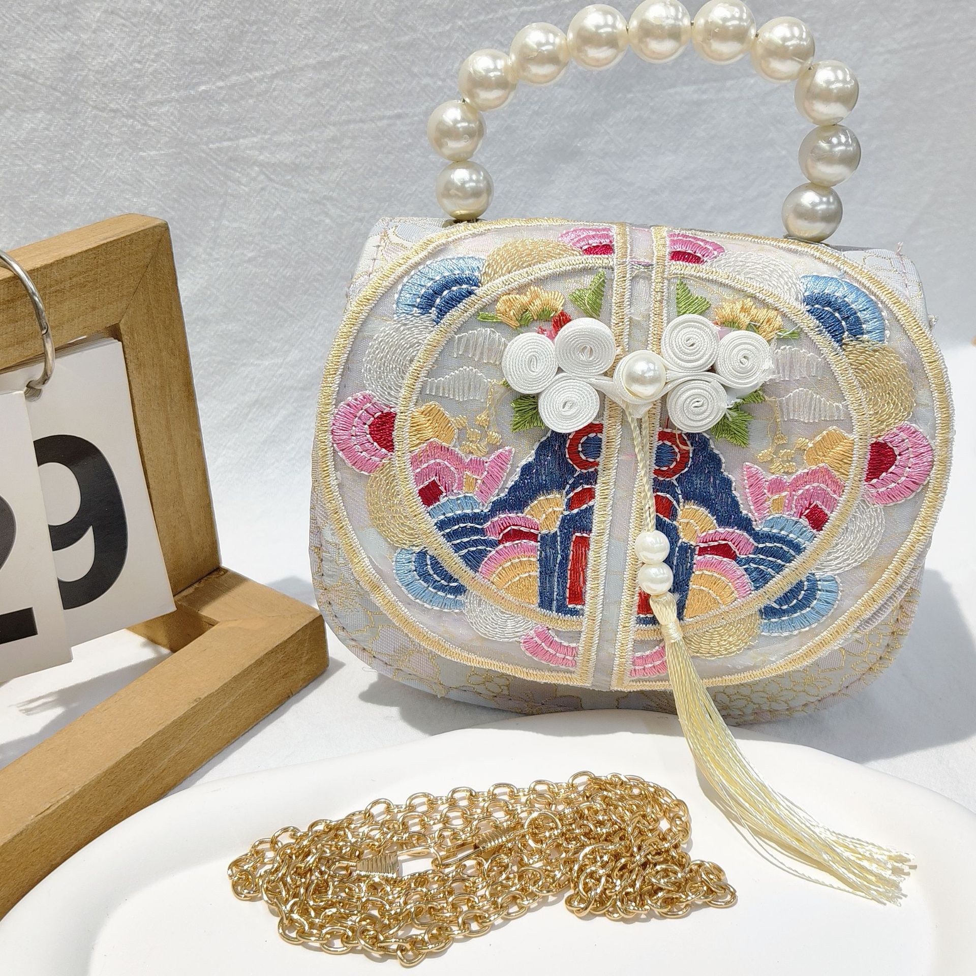 Bolso de arco para niños bolso de rosa de verano bolso de mochila para chicas bolso de princesa de perla pequeña bolsa de cambio de viento fragante