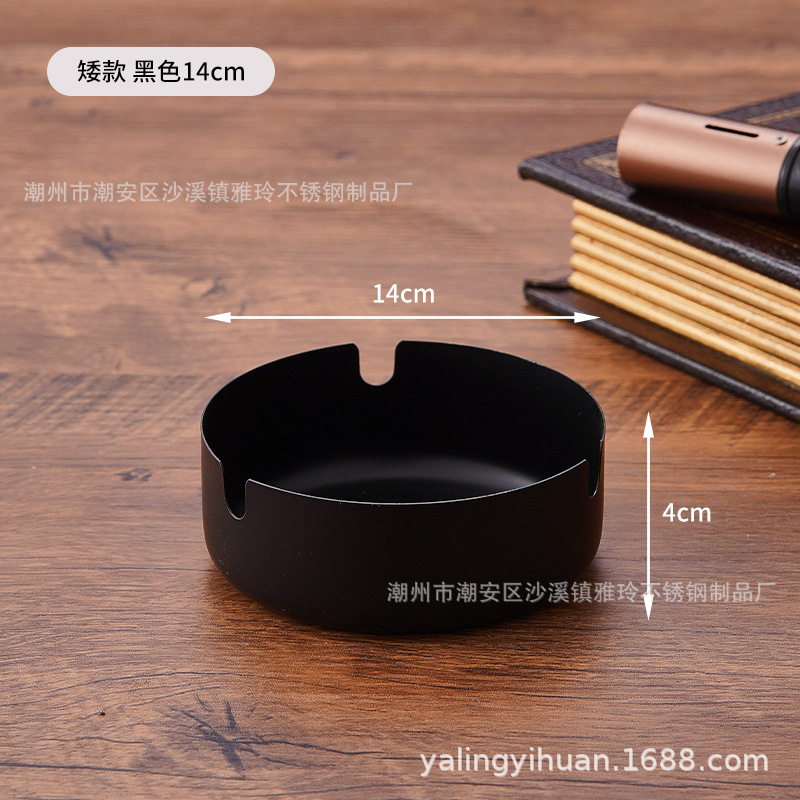 Cenicero de acero inoxidable dorado grueso, resistente y elegante, ideal para bar o cafetería, venta directa de fábrica