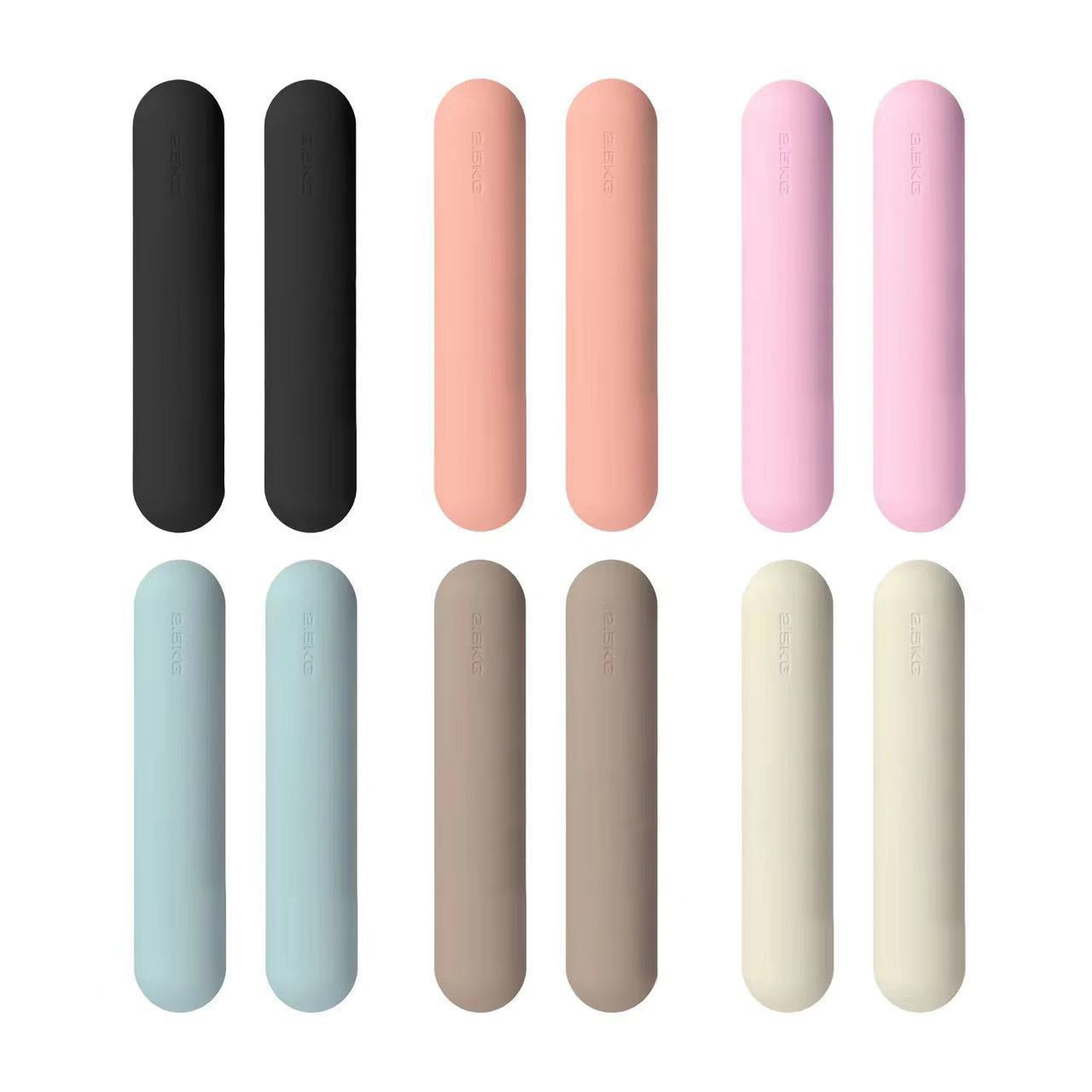 Redonda barra de halteres de silicona borde de paquete antideslizante marca de mano de diseño innovador fábrica directa barra de halteres de silicona damas