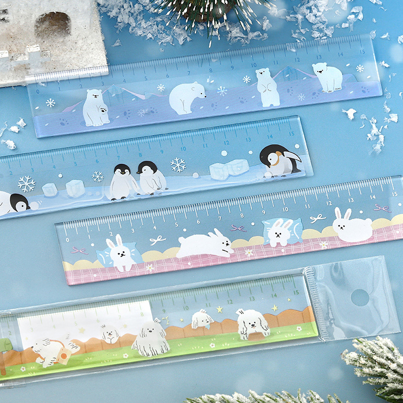 NOTE FOR亚克力动物尺子 噗噗游乐园系列 学生用刻度绘图测量直尺
