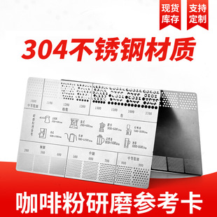 Coffee Powder Grinding Reference Card Coffee Grinder Grinding Scale Size Reference Stainless Steel Coffee Powder Thickness Comparison Ruler