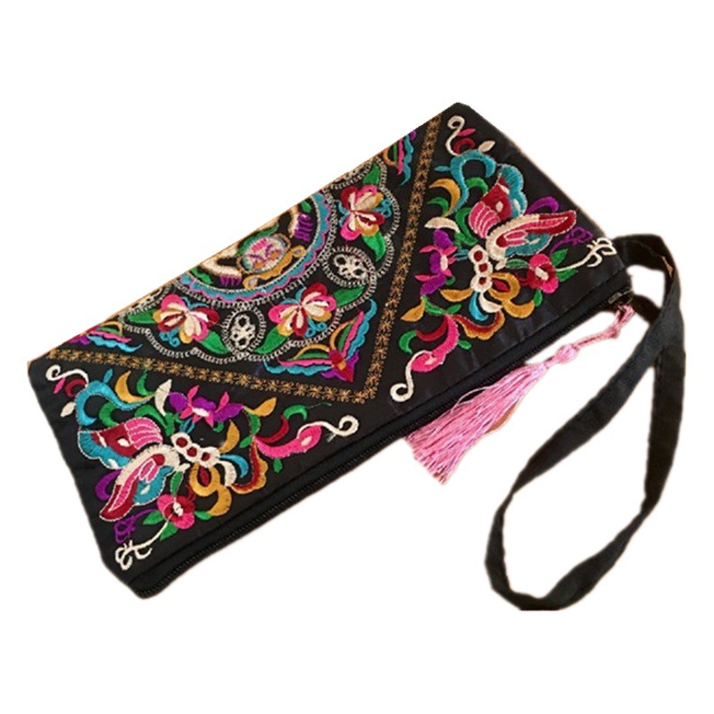 Yunnan estilo étnico bordado bolso de embrague de las mujeres Vintage bordado cartera étnica bolso bordado al por mayor