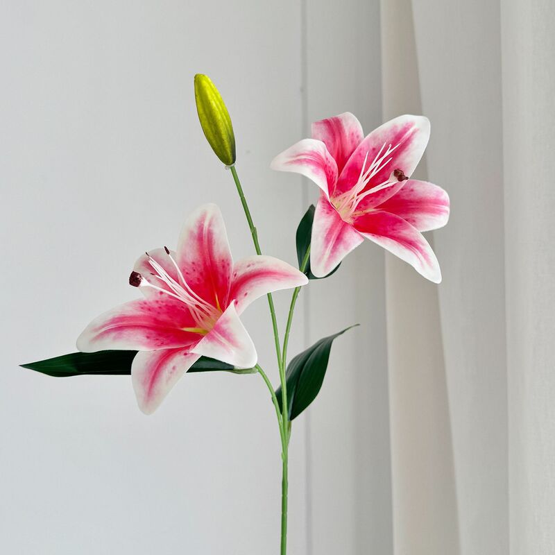 2025新款3D打印百合花仿真花客厅茶几北欧风装饰假花婚庆布置|undefined