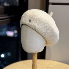 新款秋冬季针织贝雷帽女休闲文艺画家帽韩版百搭显脸小蓓蕾帽子潮