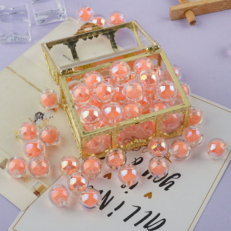 Transparent round beads, acrylic beaded bracelet handmade, 14mm