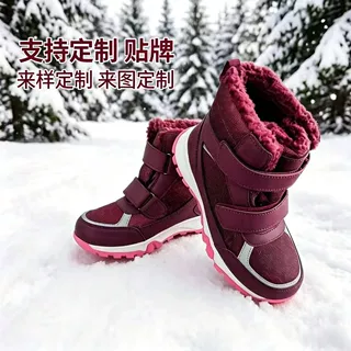 跨境女士防滑高帮雪地靴加绒加厚休闲登山鞋防水徒步鞋
