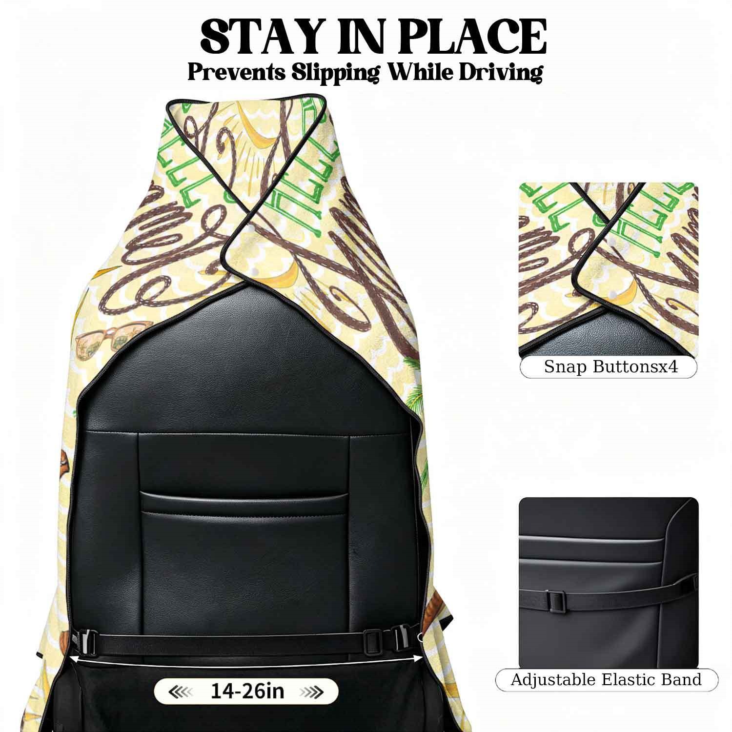 Summer bath towel and car seat cover 2-in-1, ultra-fine fiber outdoor beach and car dual-use universal seat cushion