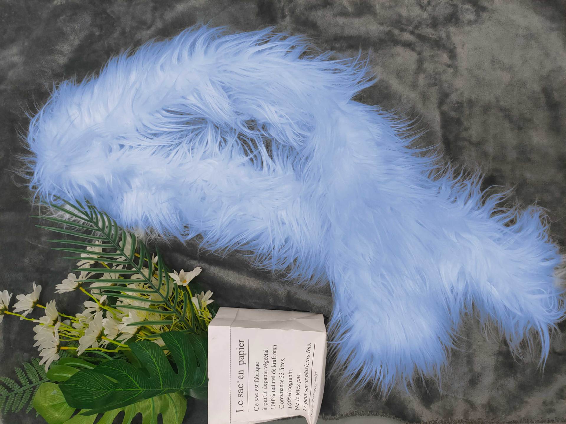 긴 머리-스카이 블루