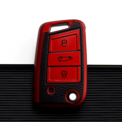 Tiguan Cool Santana Car — Car key bag - volkswagen-b-fold-3-key-vitality-red-single-shell
