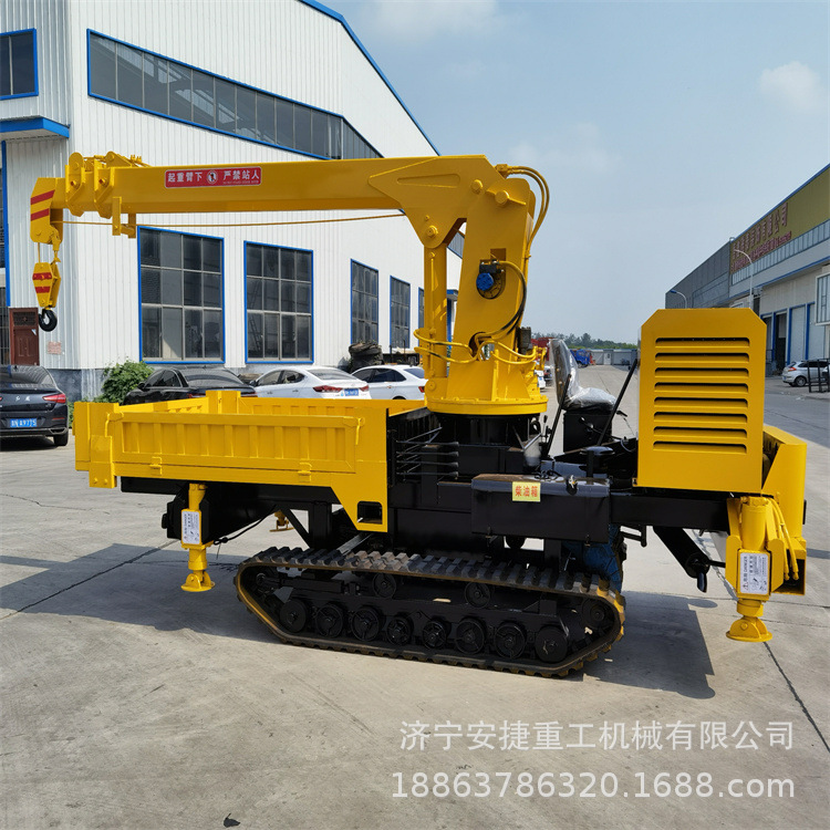 山区园林履带随车吊 3吨工程履带吊装运输车 360°旋转车载随车吊