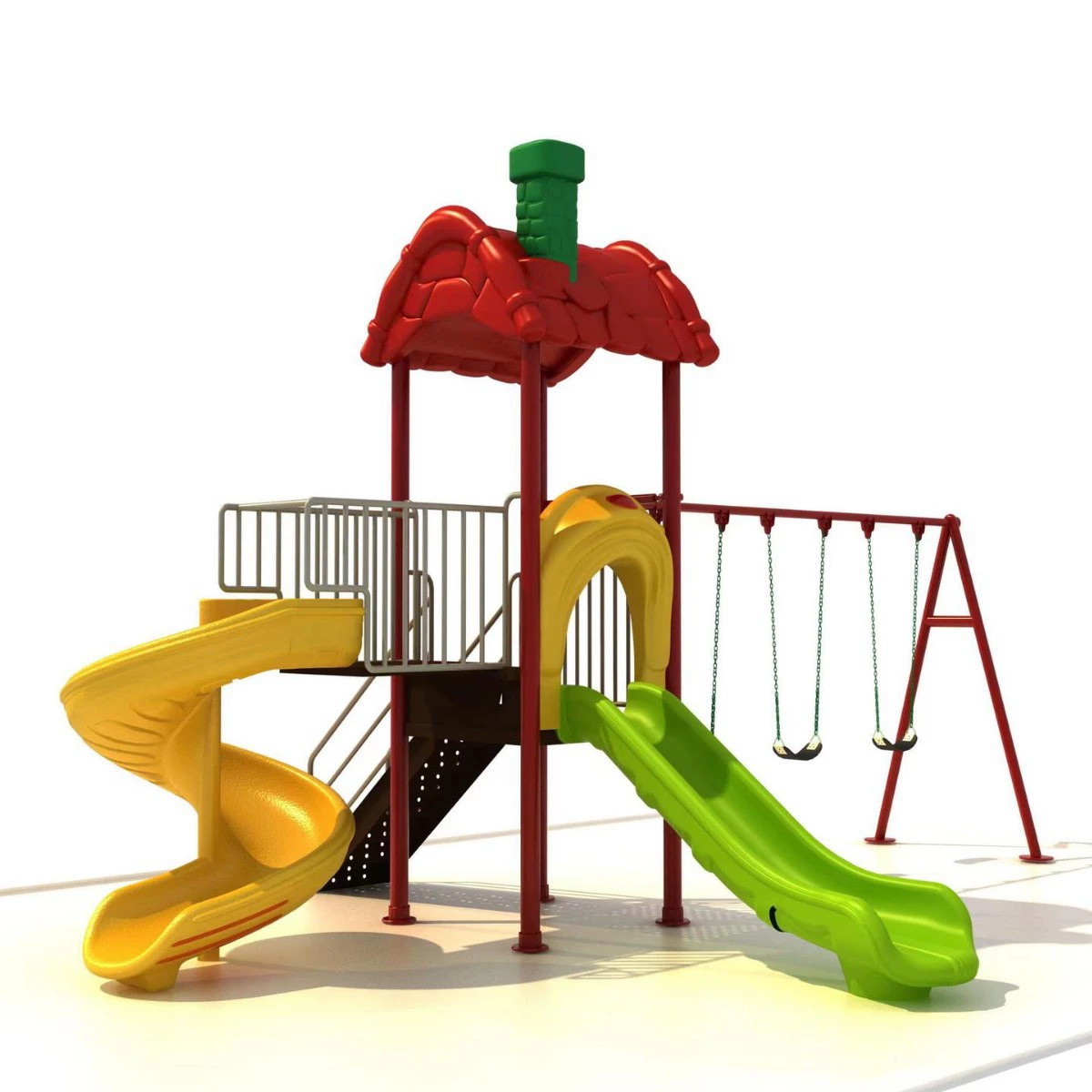 Детская горка с качелями для нескольких человек, 76 мм колонна, пластиковая горка для парков и общественных мест, двойная горка
