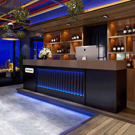 复古工业风酒吧吧台台球厅烧烤店前台接待台创意商用收银台