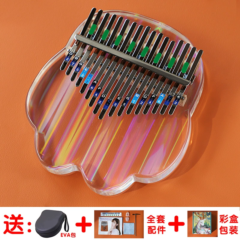 Thumb Kalimba (Kalinba) 17- or 21-Note Transparent Crystal, Beginner Finger Piano
