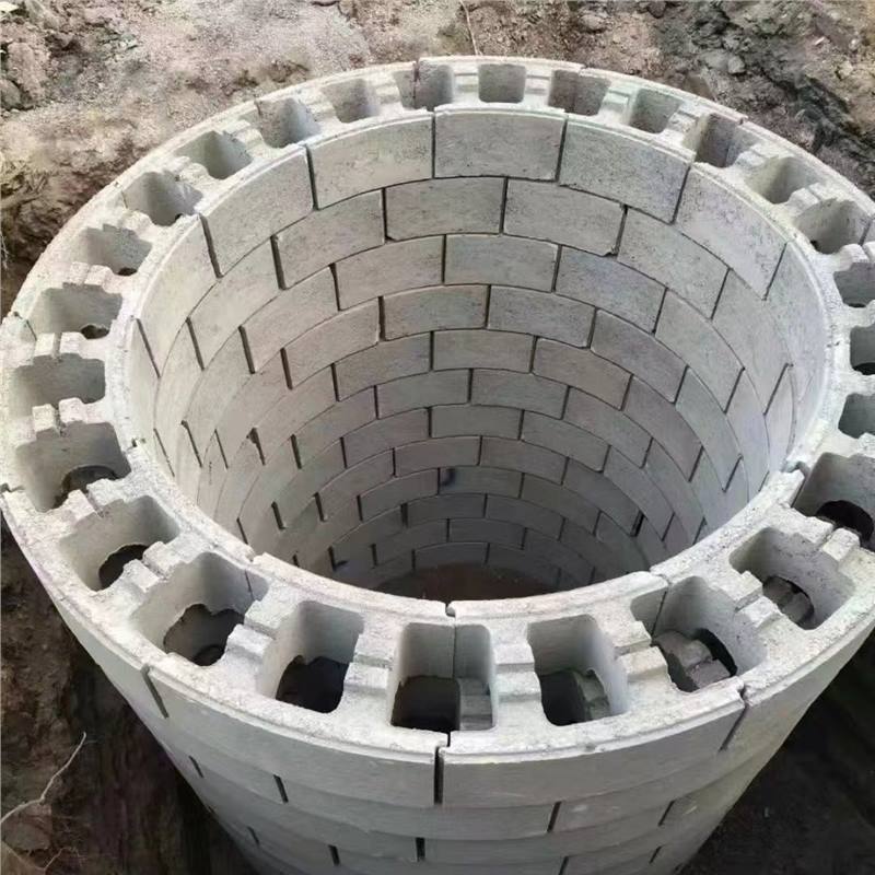 广东韶关井壁砖 模块砖管道壁砖 井砌块混凝土模块砖模块检查井弧