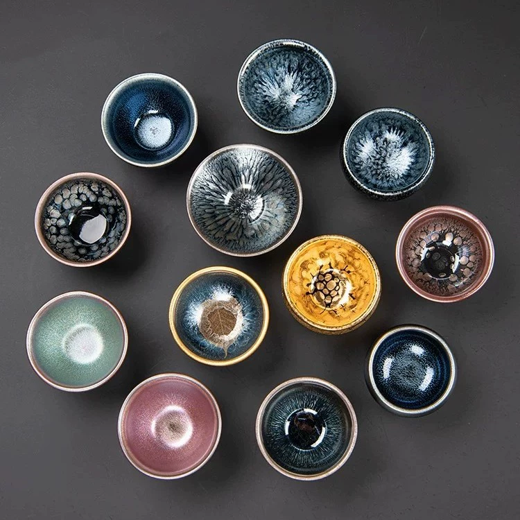 Чашка для чая Jianyang Jianzhan, оригинальная минеральная глазурь, бытовой комплект для медитации, сто цветов, синий единорог, одна чашка, оптовая продажа, ручная работа