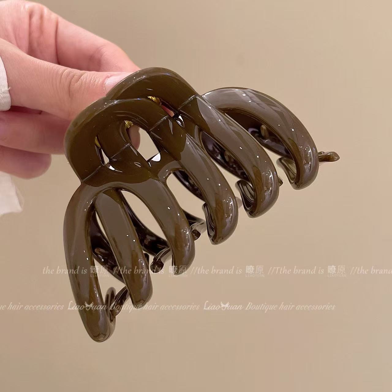 대형 약 9cm 다크 커피 호박 그리퍼