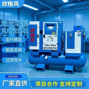 Laser Cutting Industrial-Grade Screw Air Compressor High-Power 22Kw Screw-Type Silent Air Compressor with Variable Frequency