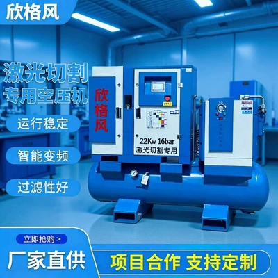 Laser Cutting Industrial-Grade Screw Air Compressor High-Power 22Kw Screw-Type Silent Air Compressor with Variable Frequency