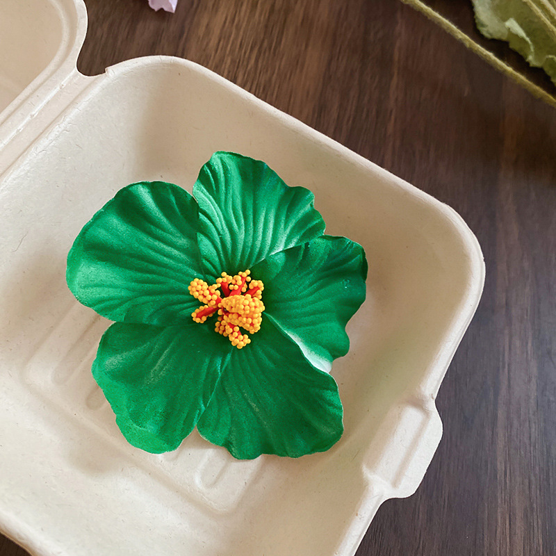 Vacaciones junto al mar simulación de estilo hibisco horquilla de flor de hibisco moda todo-fósforo pinza de pico de pato nicho de alta gama girasol accesorios para el cabello mujeres