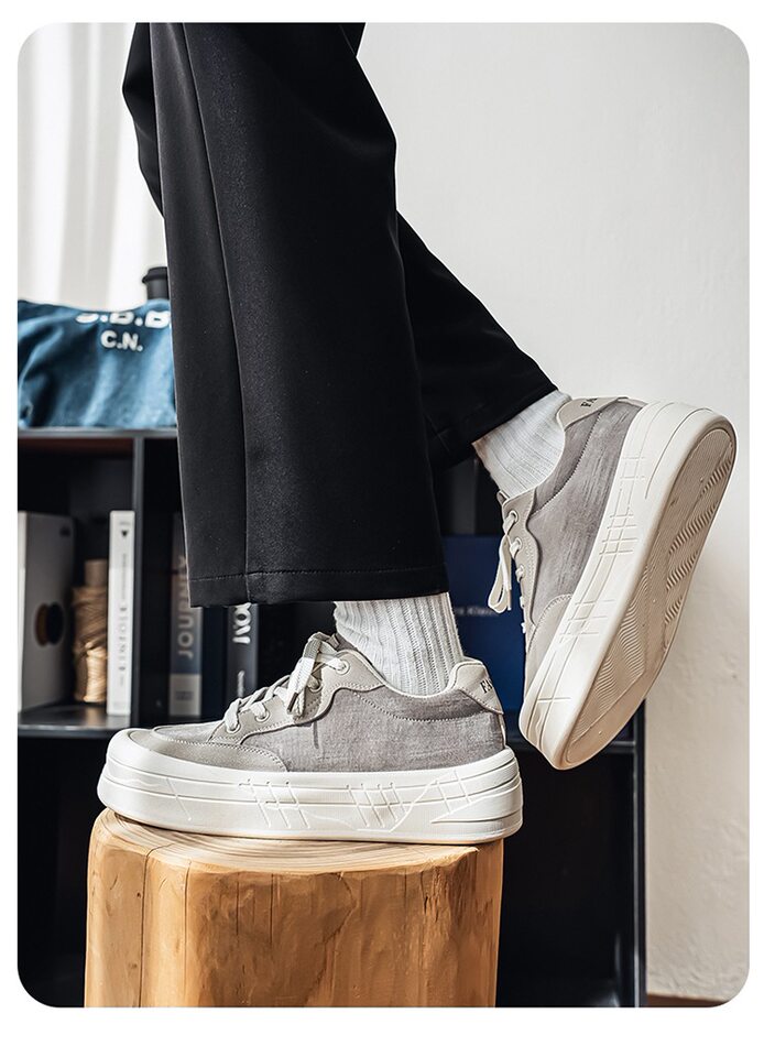 Giày sneaker nam cổ thấp đế dày tăng chiều cao, chống trượt, chống mài mòn, phong cách thể thao casual — AA 01m Hạnh nhân, AA 01m cà phê, AA 01m Đen chi tiết 8