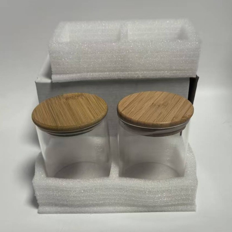竹の木の蓋のガラスの貯蔵タンクの密封缶を供給して瓶の調味料の缶のお茶の缶の乾燥した果物の缶のガラス瓶を収納します。|undefined