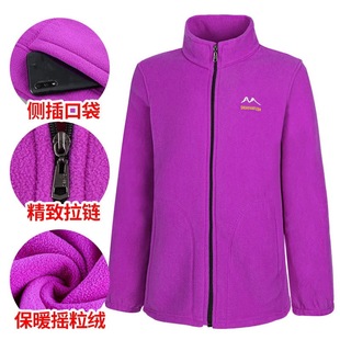 2024 Spring and Autumn New Large Size Polar Fleece Jacket Top Middle-aged and Elderly Thickened Cardigan Casual Fleece Mother's Women's Clothing