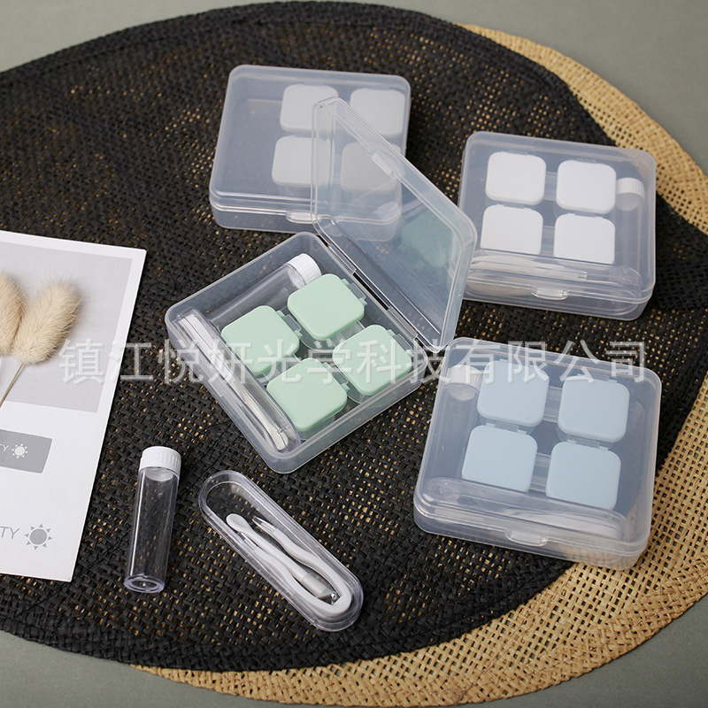 New contact lens box beauty contact lens care box companion box simple box xy210 snap button two pairs of portable multiple pairs New contact lens box beauty contact lens care box companion box simple box xy210 snap button two pairs of portable multiple pairs