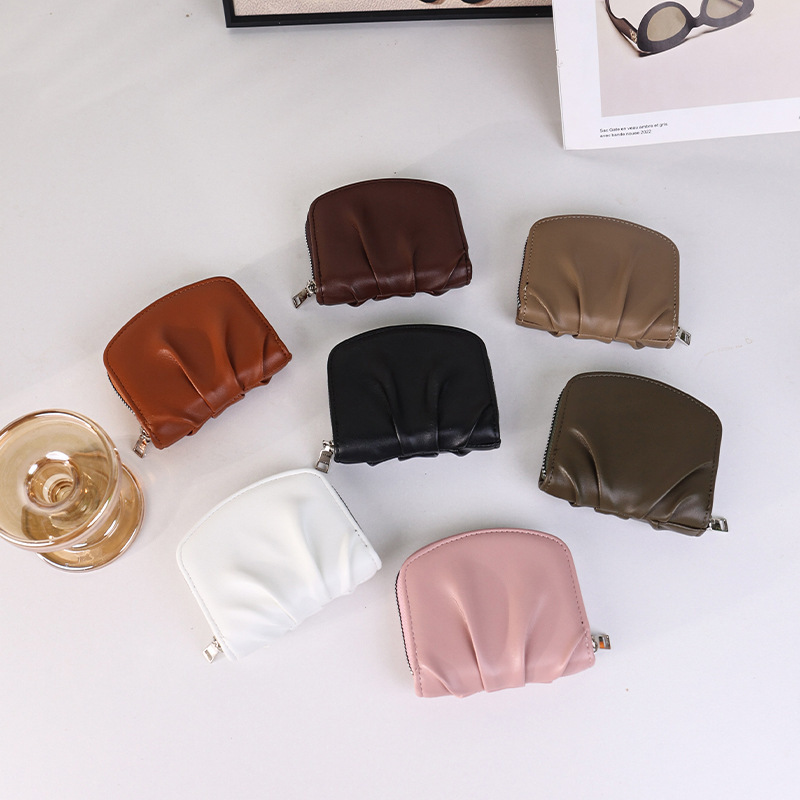 Korean Version Ins New Pleated Wallet for Women, Simple and Cute, Small and Trendy Solid Color Versatile Coin Purse Walle Korean Version Ins New Pleated Wallet for Women, Simple and Cute, Small and Trendy Solid Color Versatile Coin Purse Walle