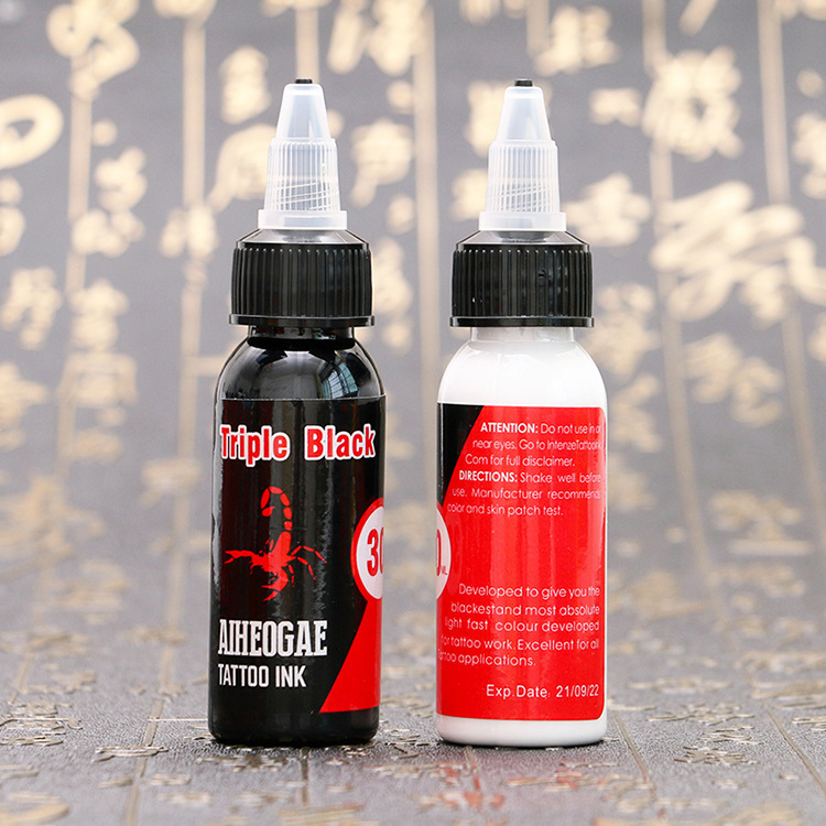 Cross-Border Tattoo Equipment Ai Black and Red Label Tattoo Practice Colorful 30ml Small Tattoo Colorful Pigment Ink Tattoo