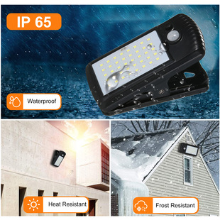 New Amazon private model solar wall lamp clip lamp lighting solar infrared induction lamp factory straight hair