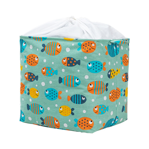 Extra large capacity cotton and linen drawstring moisture-proof wardrobe storage box quilt moving packing bag folding storage box cotton cloth