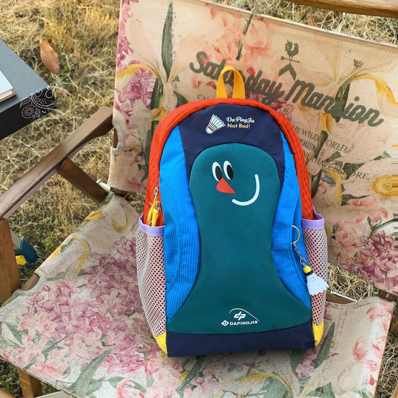 Dopamine Contrast Color Lightweight Backpack Outdoor American Badminton Bag Color Splicing Hiking Mountaineering Bag Women's School Bag