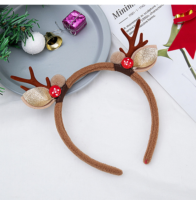 Cute Antlers Pine Cones Plush Handmade Hair Band display picture 4