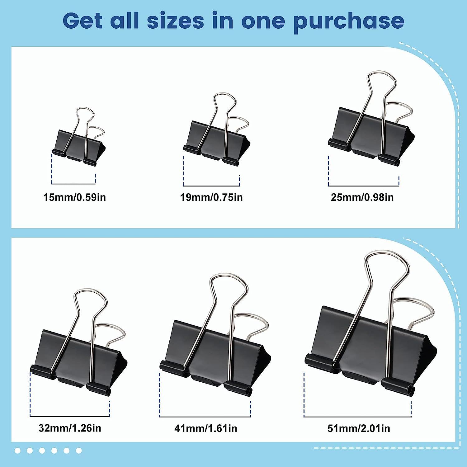 Juego de combinación de venta caliente transfronteriza Papelería Clip de cola larga de color Clip de cola de milano negro Clip de boleto de encuadernación de metal Clip de papel de prueba