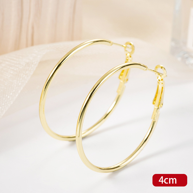 H1014 glossy earrings gold 4CM