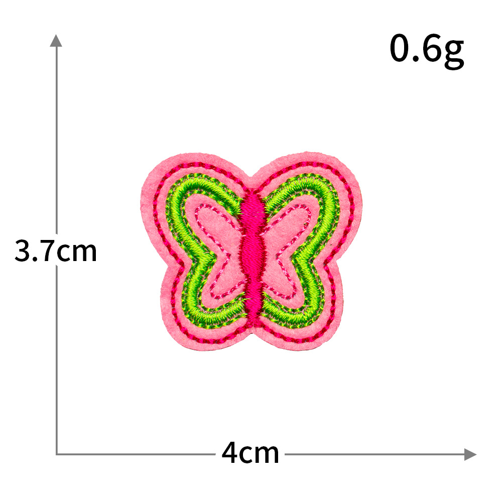 Pegatinas de tela de bordado de mariposa de color, sin costura, bordado por computadora, accesorios de ropa de bricolaje, pegatinas decorativas, pegatinas de parche, personalización al por mayor