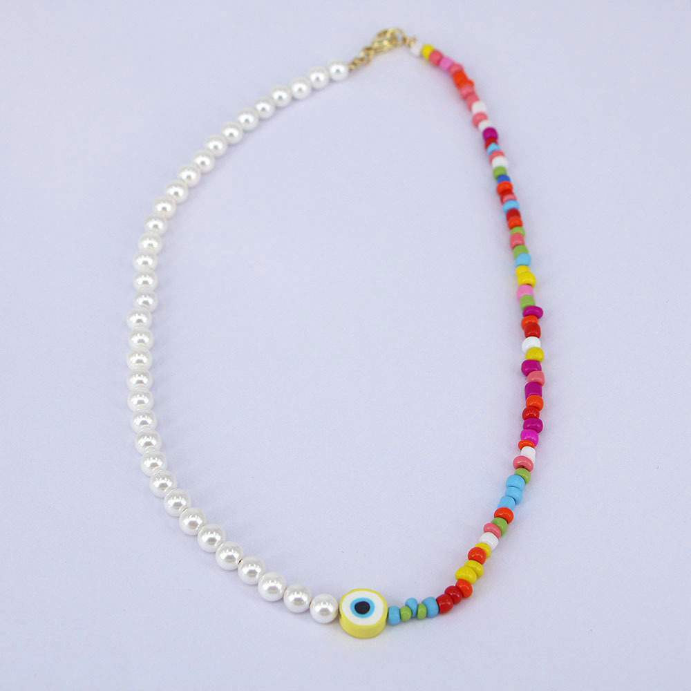 Simple Shell Beads Necklace 2022 Demon Eye Color Necklace display picture 3